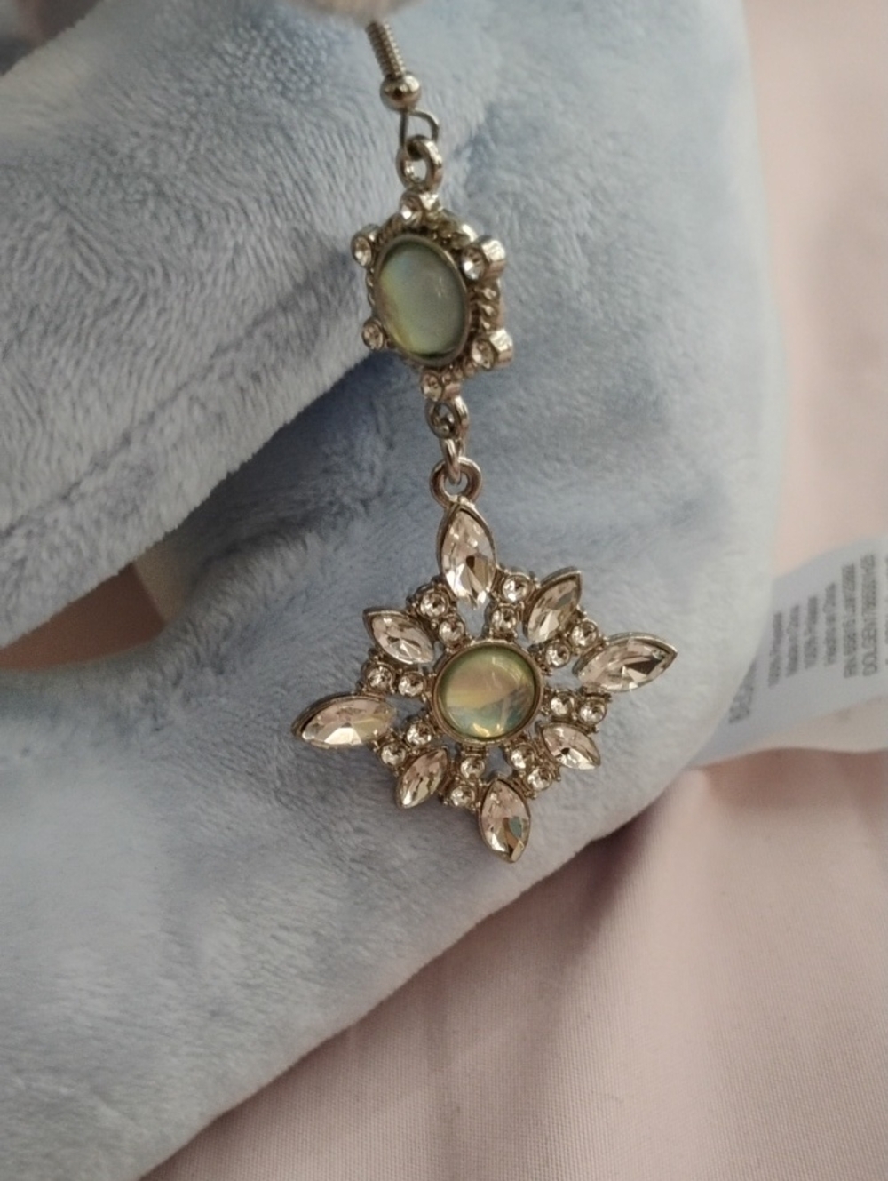Crystal Sunburst Drop Earrings in Iridescent Green - Women Jewelry